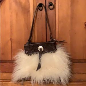 Montana silversmith leather shearling purse